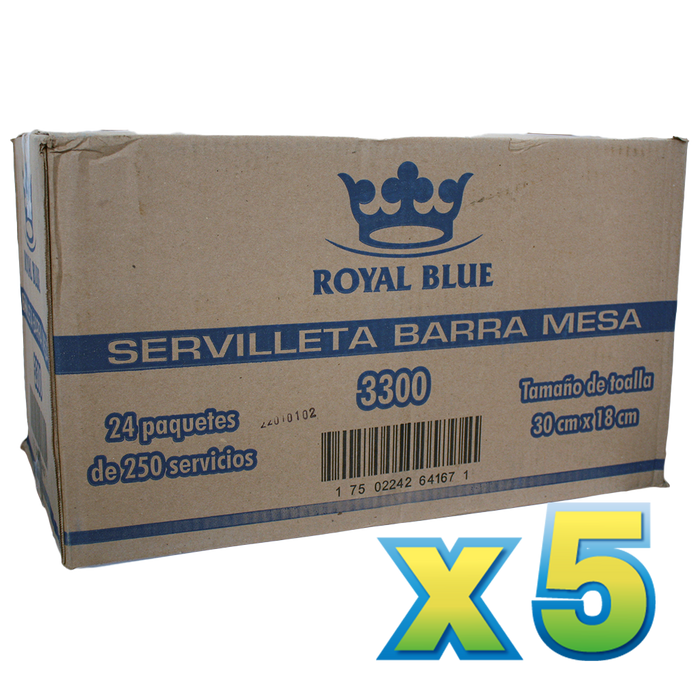 5 Cajas de Servilleta barramesa royal blue. (promo)