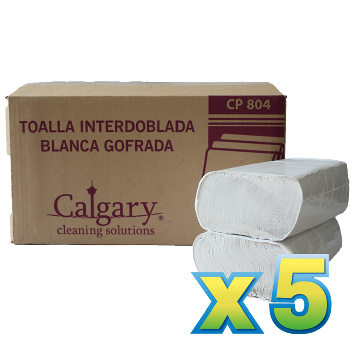 5 Cajas de toalla int. blanca Calgary. (promo)
