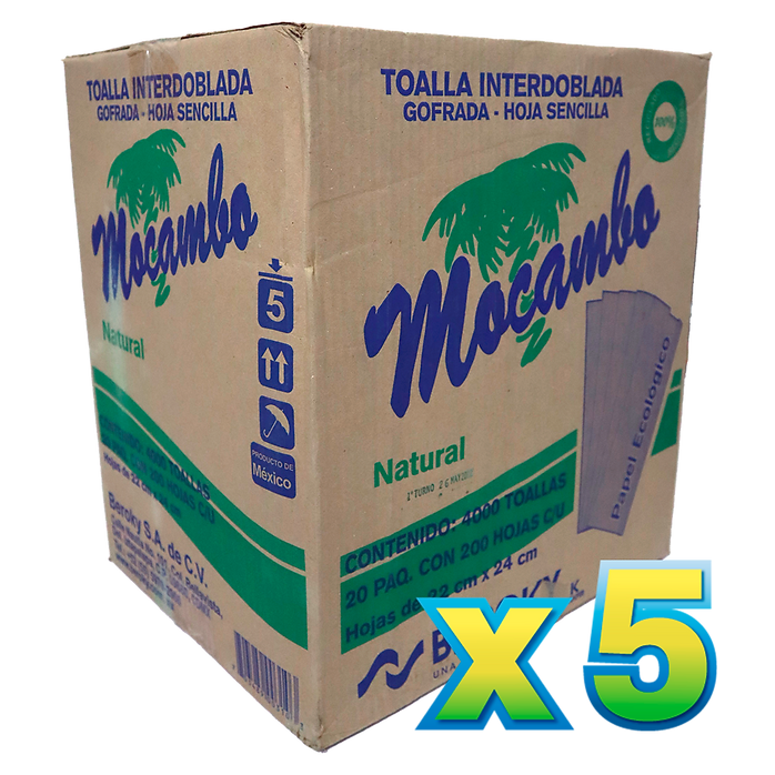 5 Cajas de toalla inter. Mocambo café (Promo)