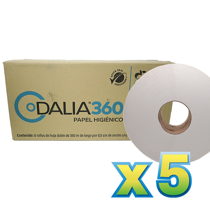 5 Cajas papel hig. Dalia de 360 mts. (promo)