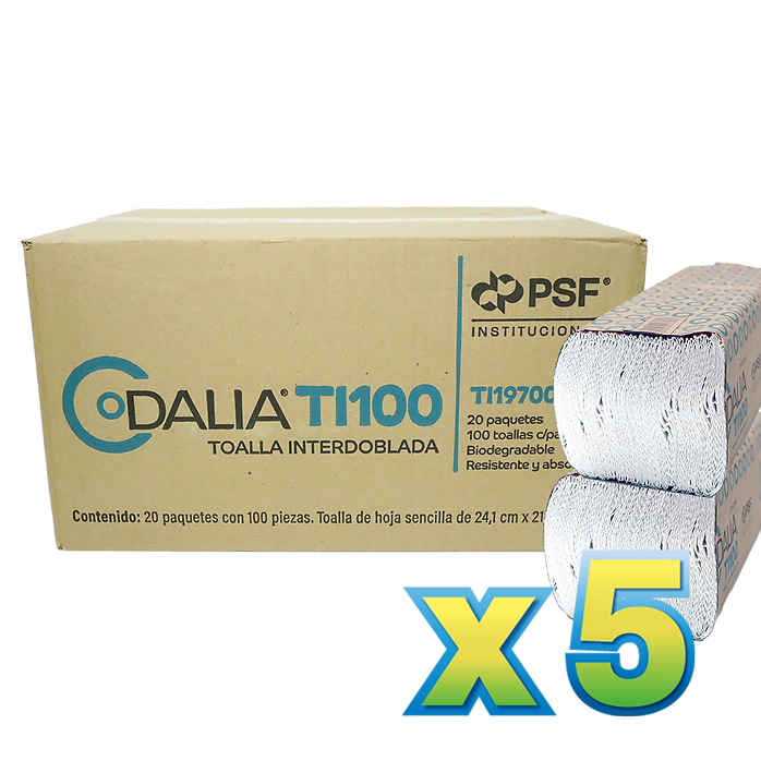 5 Cajas toalla int. blanca Dalia (promo)