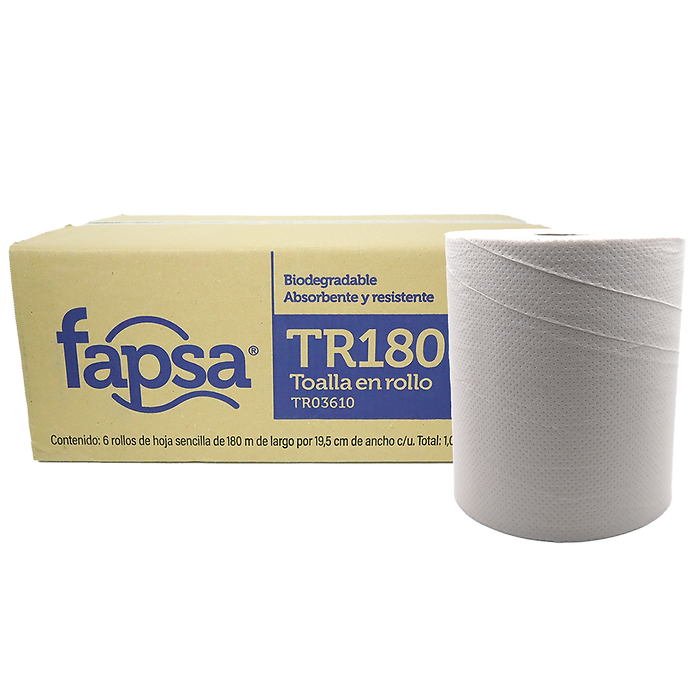 Caja toalla rollo Fapsa 180 mts.