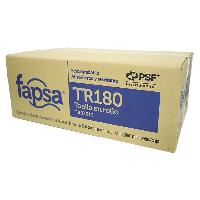 Caja toalla rollo Fapsa 180 mts.