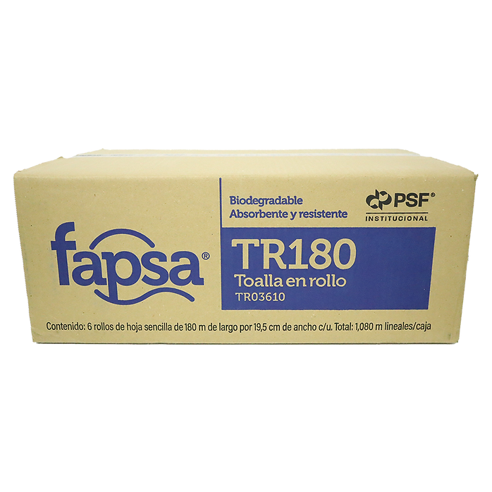 Caja toalla rollo Fapsa 180 mts.