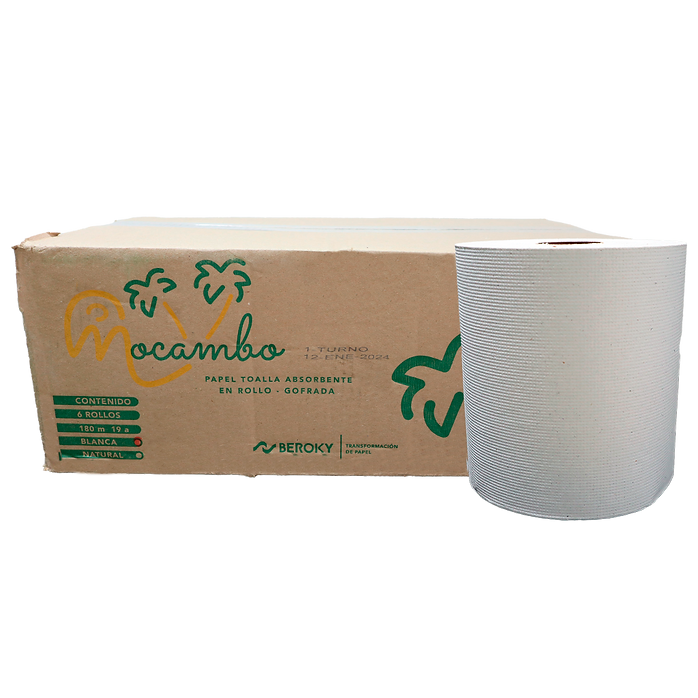 Caja toalla rollo mocambo 180 mts.