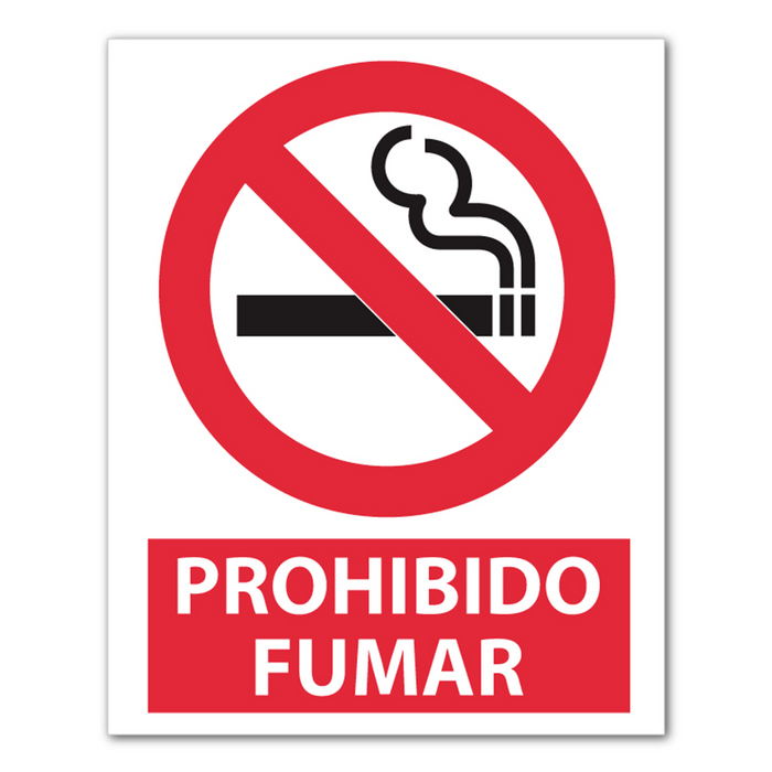 Letrero prohibido fumar econo.