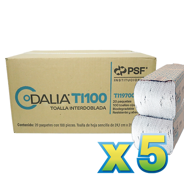 5 Cajas toalla int. blanca Dalia (promo)