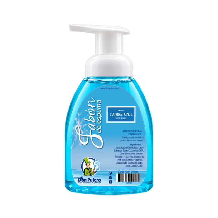 Jabón de espuma Caribe azul 250 ml.
